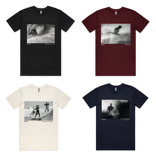 'Static. By Respondek' -  The Entire series of four T-shirts - Shipping Australia and USA Only.