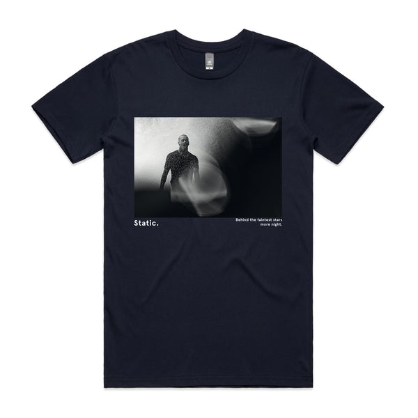 'Static. By Respondek ' -  Navy T-shirt with photographic prints. (Featuring Chippa Wilson) - Shipping to Australia and USA only.