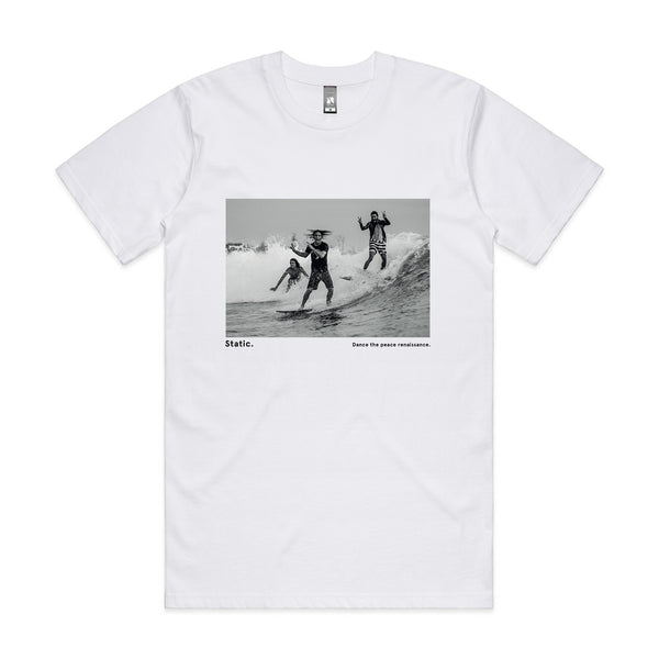'Static. By respondek' White T-shirt with photographic print (Featuring Ozzie Wright, Craig Anderson, Dion Agius) - Australia and USA shipping only.